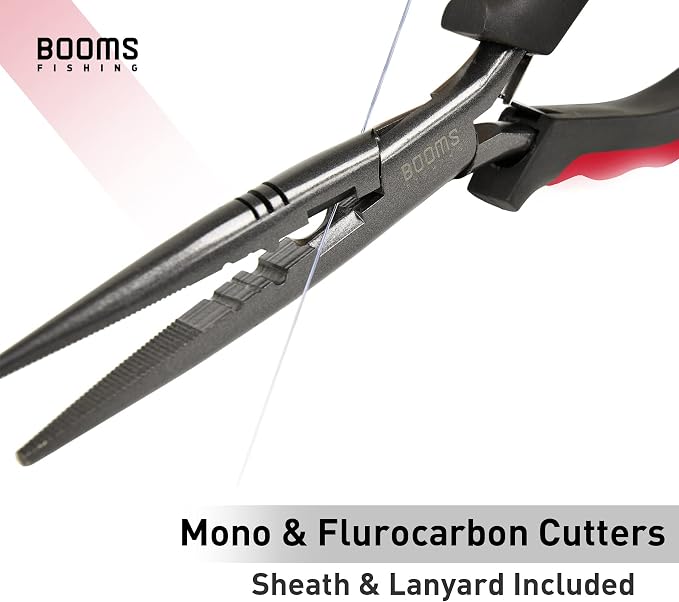 Booms Fishing F03 Needle Nose Fishing Pliers, 9" Fisherman's Pliers, Long Nose Hook Remover, Saltwater Resistant Fishing Gear