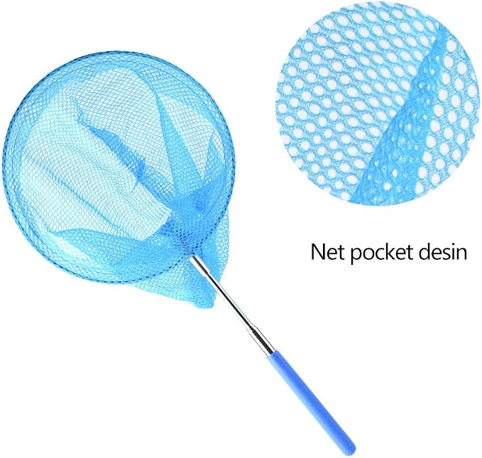 Coopay 5 Pack Telescopic Butterfly Nets Catching Insects Bugs Fishing Nets Great Outdoor Tools for Playing - Extendable 33 Inch, Colorful Outdoor Tools for Catching Fish Insect Ladybird (Multicolor)