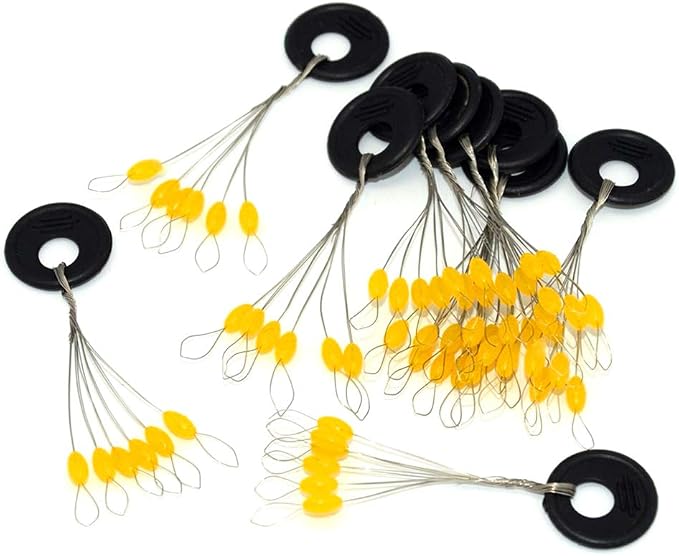 Senyu 6 in 1 Fishing Bobber Stopper,Soft Silicone Float Sinker Stops,100Pcs Cylinder,Oval Float Stop Stoppers