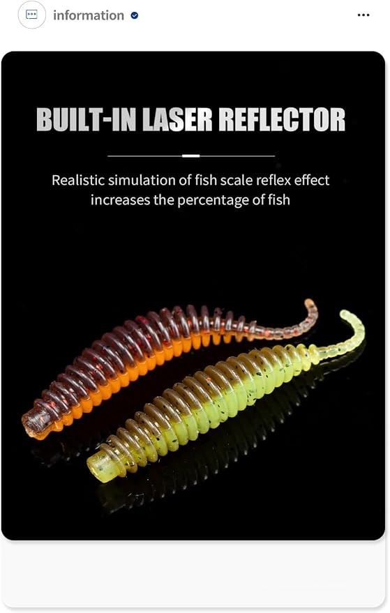 50-Piece 5ColorsTPE Threaded Needle-Tail Soft Lure - Lifelike Worm-Shaped Artificial Bait for Freshwater Fishing 1.57in 0.012oz 1.97in 0.026oz