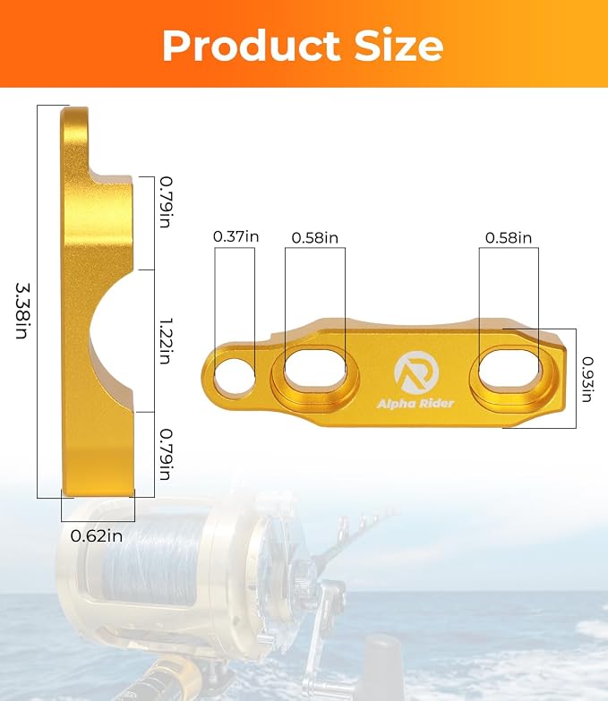 Fishing Reel Rod Clamp Fishing Reels Parts for Penn 20 30 50 70 International V VI Series Reel Rod Clamp Mount Anodized Aluminum Alloy (No Bolts or Screws)