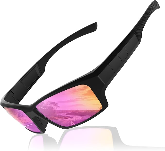 Polarized Sports Sunglasses for Men Women - Wrap Around Sun Glasses with UV Protection Fishing Cycling Running