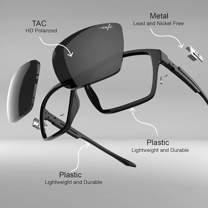 INFI Fishing Polarized Sunglasses for Men Driving Running Golf Sports Glasses Square UV Protection Designer Style Unisex