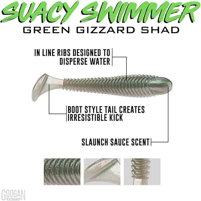 Googan Squad Soft Plastic Baits Sampler Kits – Bass Fishing Lure Bundles for Freshwater & Saltwater – Includes Bandito Bug, Blazin’ Worm, Slizzard Lizard & More