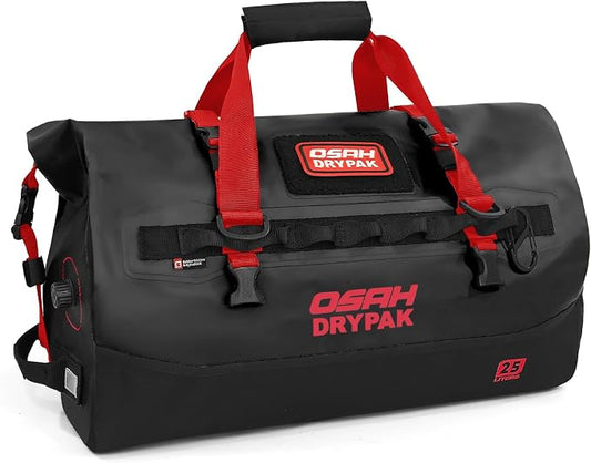 OSAH DRYPAK Waterproof Duffel Bag 25L/40L/60L – Heavy-Duty Motorcycle Tail Bag, Roll-Top Dry Bag for Travel, Camping, Boating, Kayaking, Outdoor Adventure