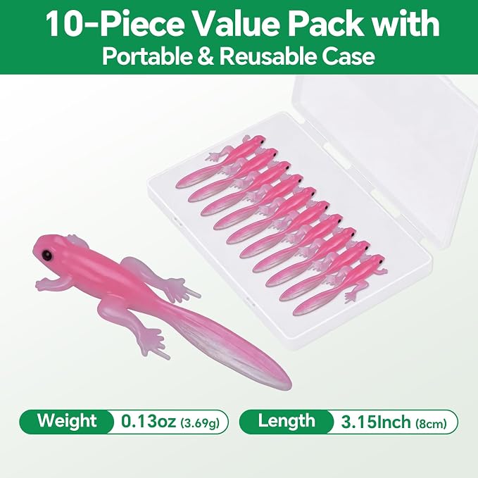 Clearance Bionics-Designed Durable Soft Plastic Fishing Lures Kit with Bonus Accessories, 3/4/5/6 Inch, 9-Type Lifelike Swimbaits in One Gear Set Included Tackle Box for Bass