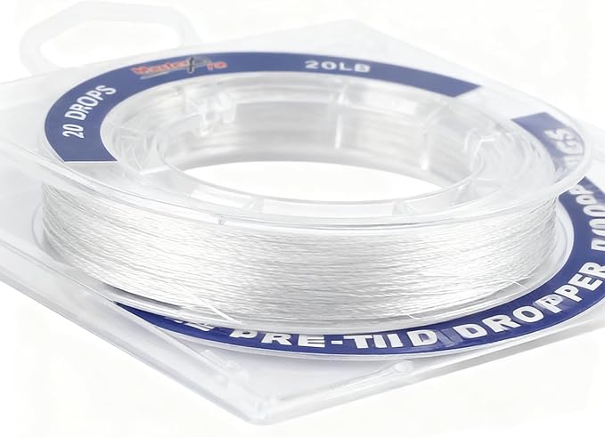 MASTERPRO Pre-Tied Dropper Loop Rigs, Fishing Line Spool 10LB 15LB 20LB 30LB 40LB 50LB 60LB 80LB 100LB, Suitable for Saltwater Freshwater Fishing