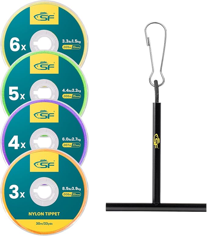 SF Clear Nylon Tippet Line with Holder Fly Fishing Tippets Leaders Trout 0X 1X 2X 3X 4X 5X 6X 7X