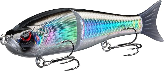 Bassdash SwimShad Glide Baits Jointed Swimbait Bass Pike Salmon Trout Muskie Fishing Lure,3-Pack