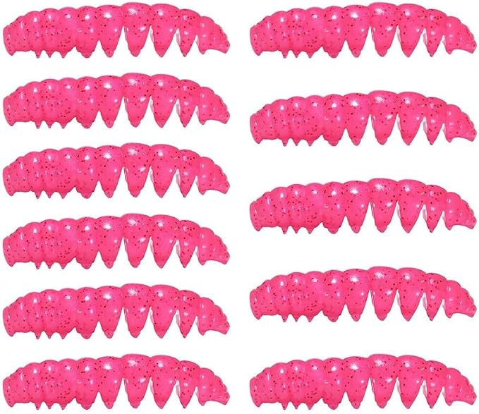 Soft Fishing Worm Baits TPR Segment Body Floating Lures for Freshwater Saltwater Bass Trout River Sea Fishing Gear 11pcs Set(white)