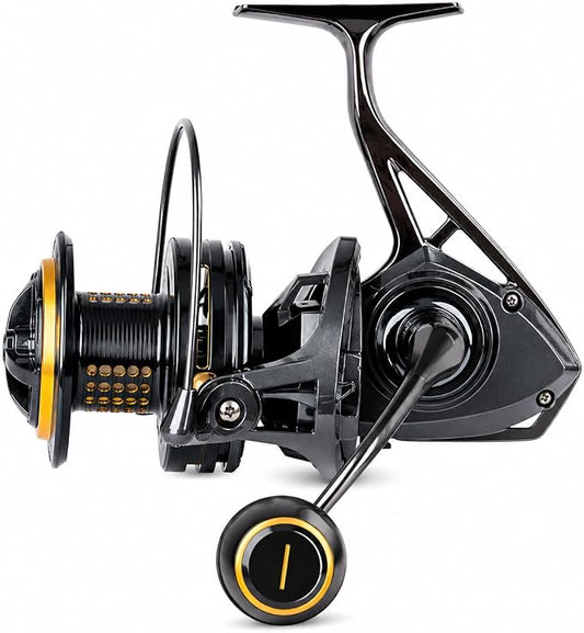 Saltwater Spinning Reel 14000, 44Lbs Max Drag Surf Fishing Reel with Screw-in Handle, Slow Oscillation System for Bass Catfish Inshore Offshore Saltwater Freshwater