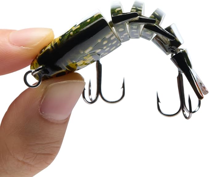 Bassdash SwimPanfish 0.34oz Hard Swimbaits Multi Jointed Topwater Trout Bass Fishing Crank Lure for Freshwater and Saltwater