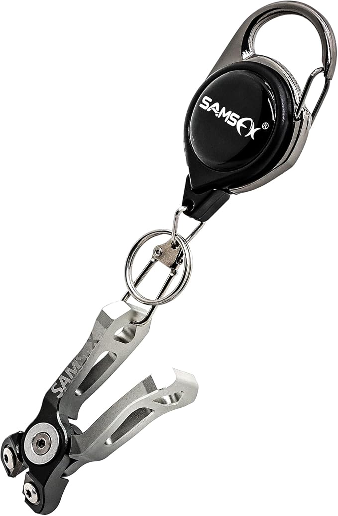 SAMSFX MINI Fishing Line Cutters with Retractors, Braid Scissors,Tungsten Line Cutter that Cut Braid, Mono and Fluoro Lines Clean & Smooth Fly Fishing Equipment