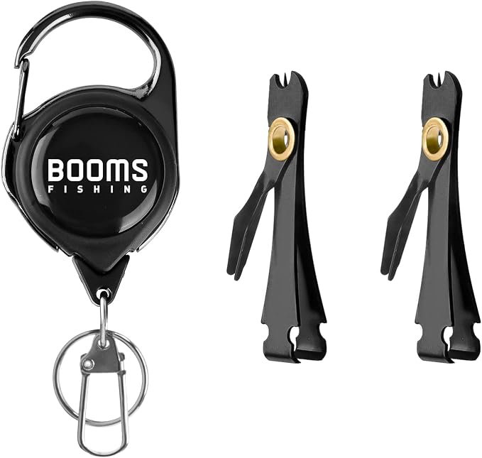 Booms Fishing FC2 Fishing Knot Tying Tool, Fly Fishing Line Cutter, Fishing Clippers with Retractor