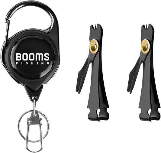 Booms Fishing FC2 Fishing Knot Tying Tool, Fly Fishing Line Cutter, Fishing Clippers with Retractor