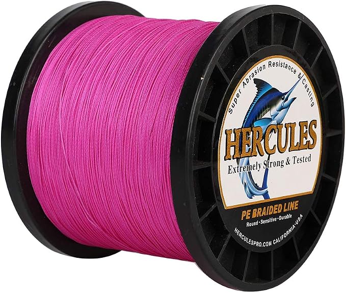 HERCULES Cost-Effective Super Strong 4 Strands Braided Fishing Line 6LB to 100LB Test for Salt-Water, 109/328 / 547/1094 Yards (100M / 300M / 500M / 1000M), Diam# 0.08MM - 0.55MM, Hi-Grade