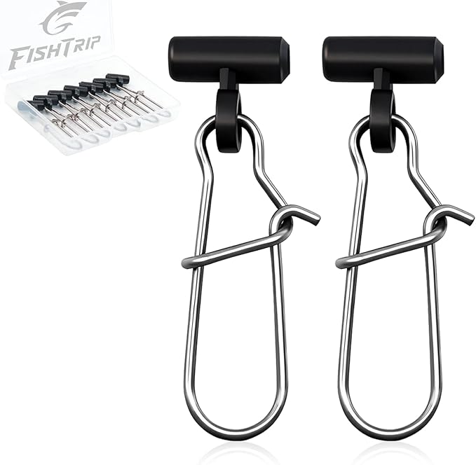 FishTrip Sinker Slides for Fishing Rigs - 25/50/100pcs Duo Lock Snaps for Fishing Line Heavy Duty Weights Sinkers Saltwater Connector Accessories