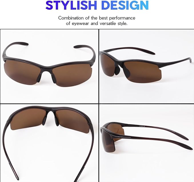 17g Polarized Sports Sunglasses for Men Women Tr90 Frame UV400 Protection Sun Glasses for Cycling Fishing Driving