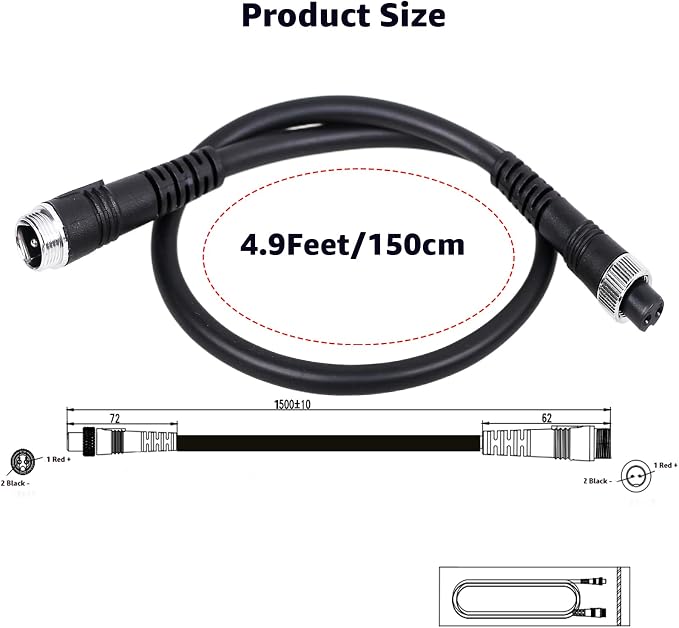 4.9Feet Electric Reel Power Cord – Compatible with Daiwa, Seaborg, Leobritz,Tanacom, BeastMaster, Shimano Fishing Reel Super Air Cord(1Pcs)