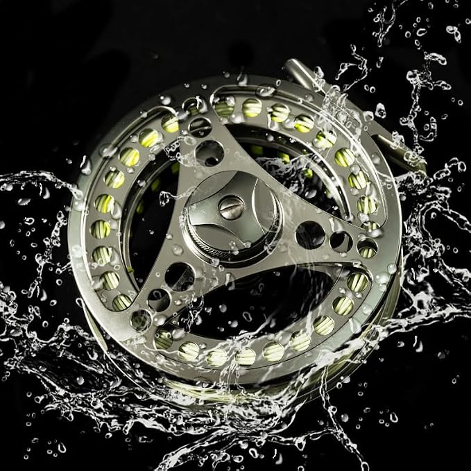 EX-ALC Fly Reel 3/4 5/6 7/8 9/10WT CNC Machined Large Arbor Aluminum Fly Fishing Reels Silver/Gunsmoke Fly Reels