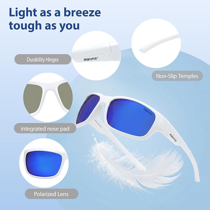 maivnz Floating Polarized Fishing Sunglasses for Men Women, Unsinkable UV400 Sports Glasses for Kayaking, Boating & Surfing