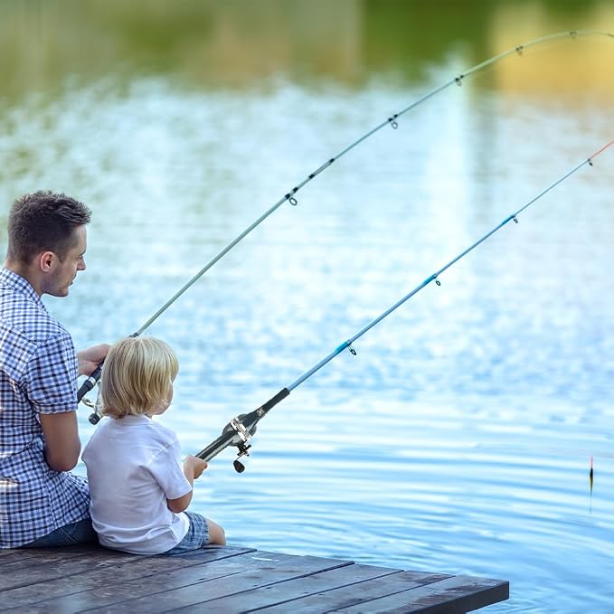 Fishing Rod, Fishing Pole Fishing Rod and Reel Combo Telescopic Fishing Rod Collapsible Rod Stainless Steel Pocket Size Tackle Portable for Beginner Adults Travel Camping Saltwater Freshwater