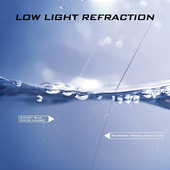 KastKing Kovert 100% Fluorocarbon Fishing Line - Clear Fishing Leader, High Sensitivity, Strong Knot Strength, Shock & Abrasion Resistant, Extreme Clarity, Ultra-Low Visibility, Fast Sinking