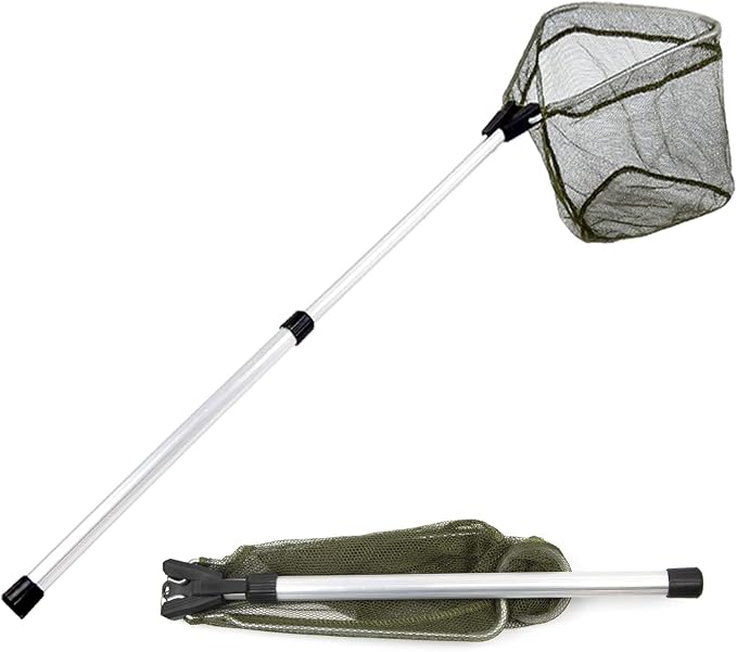 YVLEEN Kids Fishing Net for Lakes - Minnow Nets for Kids - Aluminum Collapsible Telescopic Fishing Pole Handle and Nylon Mesh Small Fishing net - Butterfly Nets for Kids Outdoor Playing