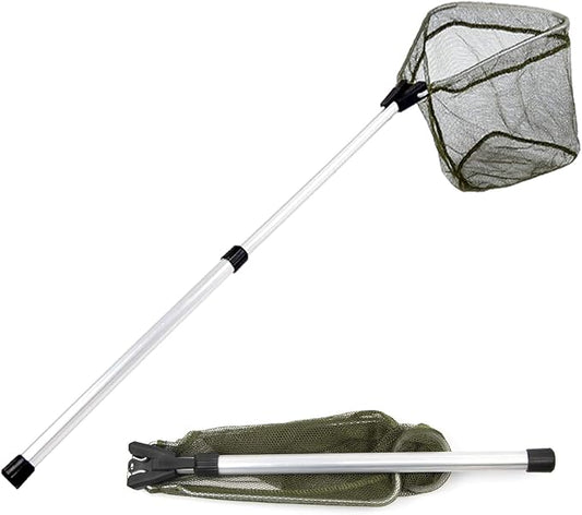 YVLEEN Kids Fishing Net for Lakes - Minnow Nets for Kids - Aluminum Collapsible Telescopic Fishing Pole Handle and Nylon Mesh Small Fishing net - Butterfly Nets for Kids Outdoor Playing