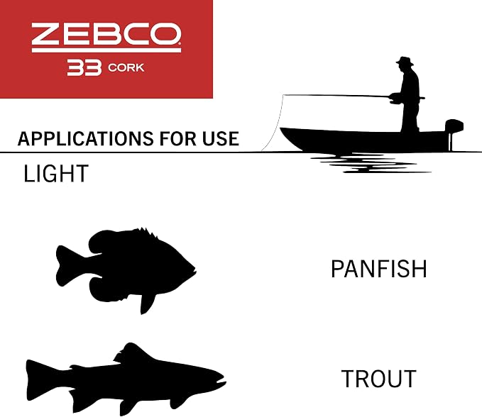 Zebco 33 Cork Reel and Fishing Rod Combo, Graphite Rod with Cork Handle, QuickSet Anti-Reverse Fishing Reel with Bite Alert