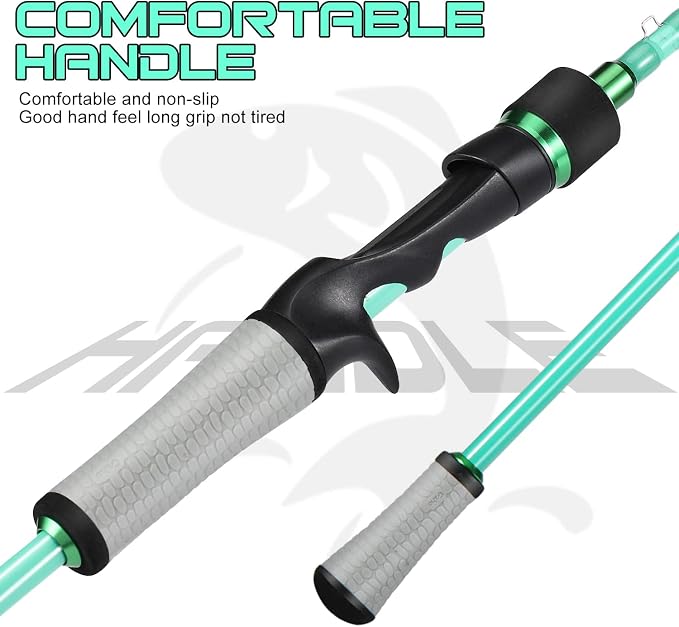 One Bass Fishing Rod Reel Combo, Baitcasting Fishing Pole with Graphite 2Pc Blanks