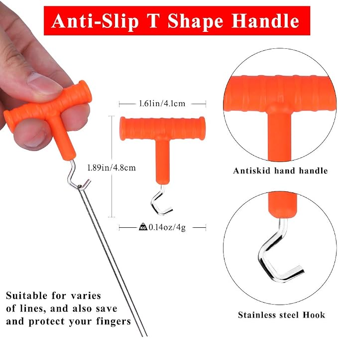 Carp Fishing Baiting Rigs Tool Kit Set, Luroad 6 in 1 Carp Fishing Tackle Kit, Including Hook Needle, Driller, Knot Puller, and Fishing Braid Line Scissors for Lures Bait Driller