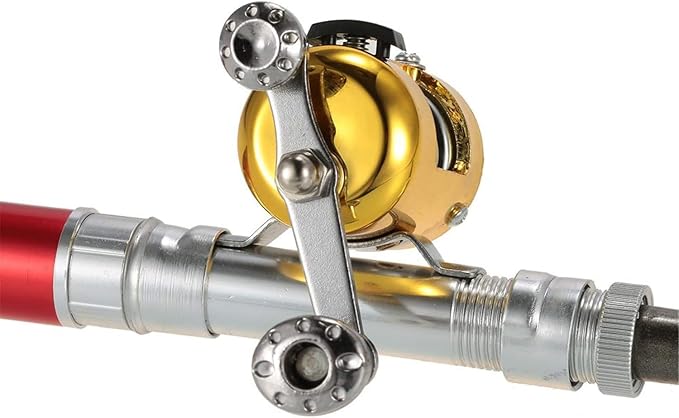 Jatzde Mini Portable Pocket Fish Rod Pen Aluminum Alloy Fishing Rod Pole Reel Combos…