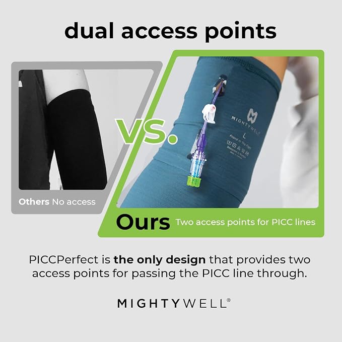 Mighty Well PICCPerfect PICC Line Cover: Soft Touch Double Layer PICC Line Arm Cover | Cement, X-Large