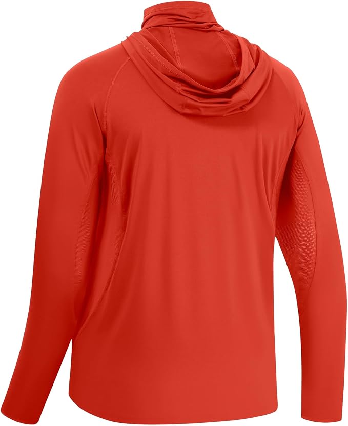 BASSDASH UPF 50+ Men’s Long Sleeve Fishing Shirt with Mask UV Neck Gaiter Hoodie
