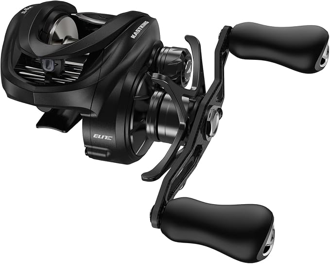KastKing Mg-Ti Elite Baitcasting Reel with True Titanium Spool, Halo Vortex Magnetic Braking System, Digi-Cut Magnesium Body Frame, TiCon Carbon Fiber Side Covers, 2+9+1 Ball Bearings