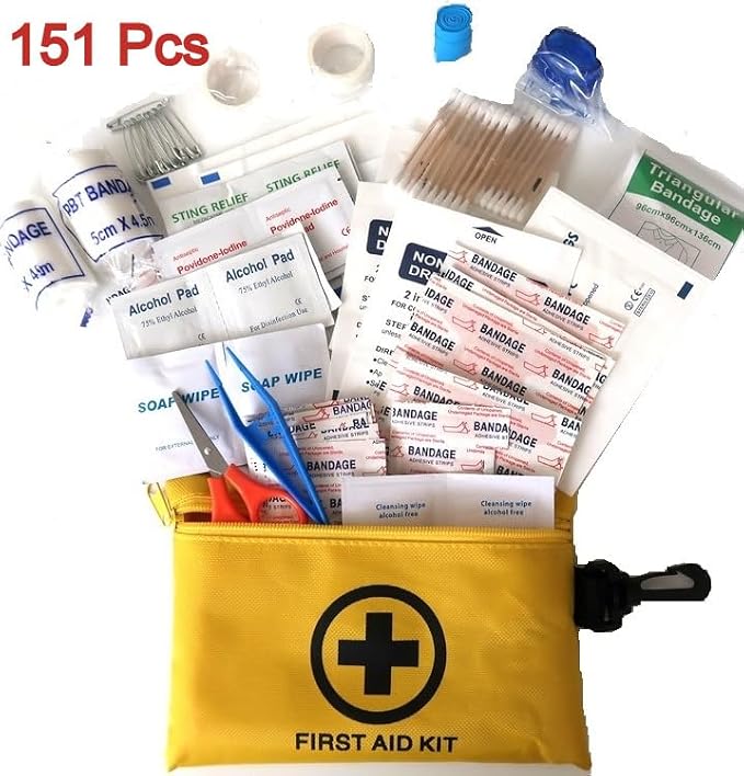 Galaxylense 128 Pcs First Aid Kits Small for Survival Emergency Trauma Military Tactical Medical School Office Home Hunting Camping Hiking Traveling Fishing IFAK EMT Bag (2 Packs)