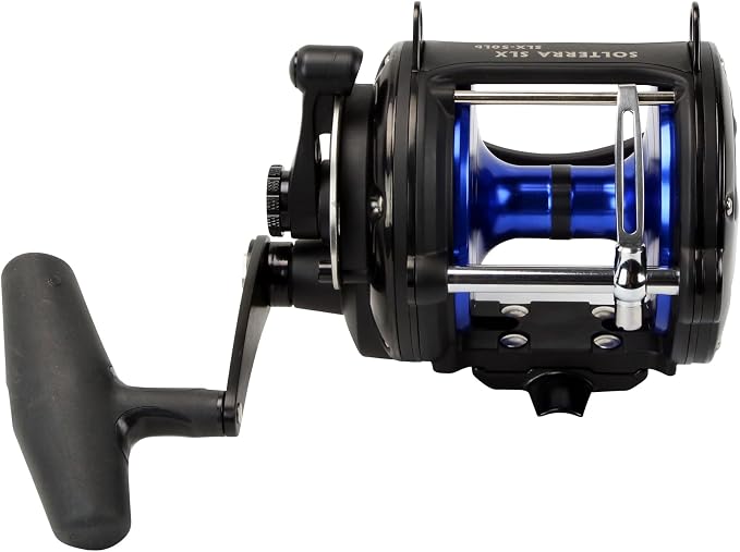 Okuma Solterra SLX Single Speed Levelwind Lever Drag Saltwater Trolling Reel, SLX-50Lb, 520yds-50lb, Black