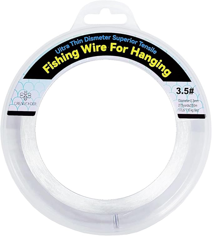Clear Fishing Wire, Monofilament Fishing Line, Clear String for Hanging, Invisible Strong Wire Nylon Thread for Hanging Balloon Garland Picture Decorations