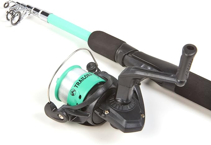 Fishing Kit with Rod, Pre-Spooled Reel, Tackle, Hooks, Zip Carry Case - Camping/Hiking/Kayaking/Boat/RV/Car/Cabin/Cottage