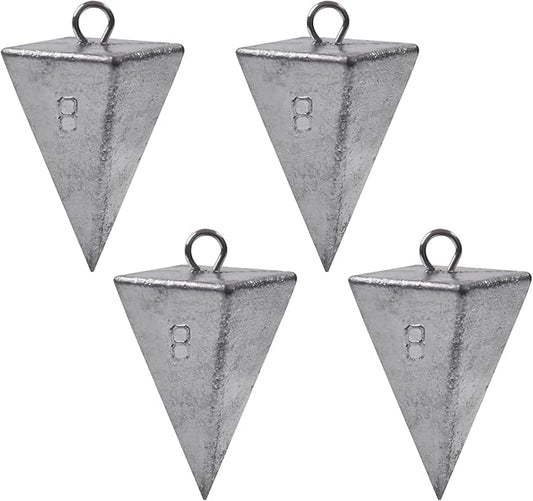 Pyramid Sinkers Fishing Weights, Saltwater Surf Fishing Sinkers Triangle Fishing Weights for Ocean Saltwater Surf Fishing Gear Tackle 1oz 2oz 3oz 4oz 5oz 6oz 8oz