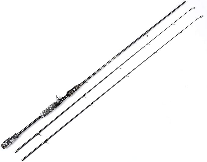 E Series - Camo Legend 2-Piece 7-Feet Casting Rod 24 Ton Carbon Fiber Baitcasting with 2 Tips - Medium and Medium Heavy Portable Bass Fishing Rod Baitcaster