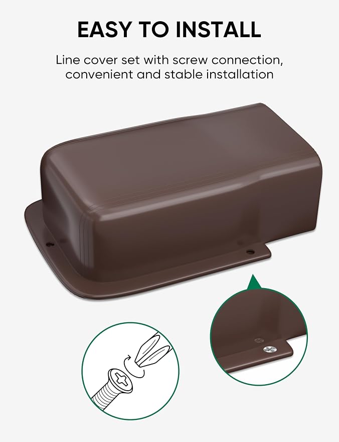 4" Entry Wall Cover Line Cover Set Parts PVC Accessory for Decorative for Ductless Mini Split, Central AC and Heat Pumps, Brown