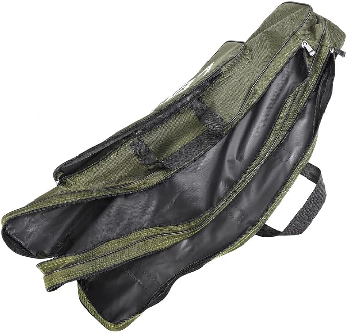 Conskyee Portable Foldable Fishing Rod Case, Fishing Pole Bag, Double Layer Oxford Travel Storage for Short Rods & Reels, Compact for Backpack (80cm/2.62ft)