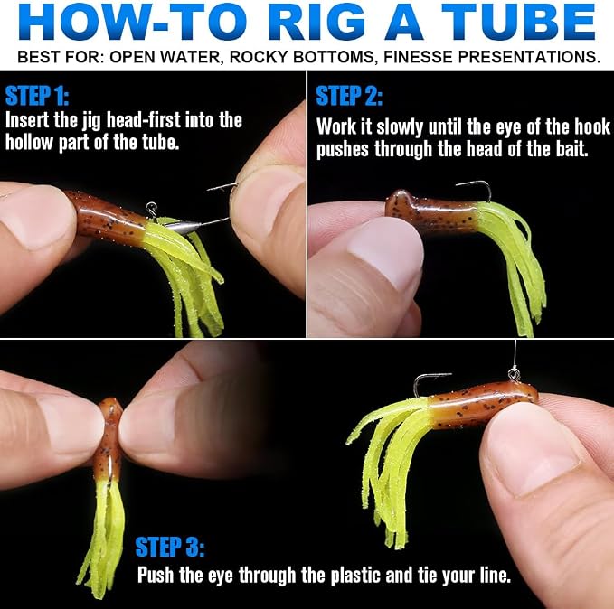 Tube Jig Heads for Crappie, Panfish, and Bass Fishing - 24 Pack