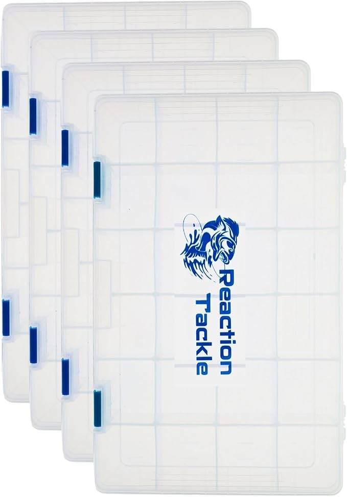 Reaction Tackle Tackle Box Trays, Utility Storage Boxes for Fishing Tackle, Lures, Hooks & Baits – Fits Tackle Bags and Tackle Boxes