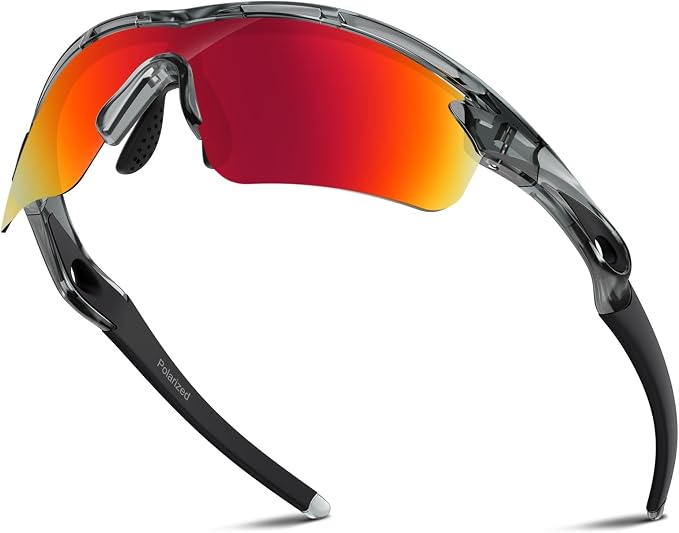 Rosemal Sports Sunglasses Polarized Cycling Sunglasses Running Driving Fishing Hiking for Men Women UV400 TAC TR90