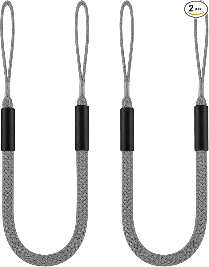 Boat Bungee Dock Lines, Scratch-Free Loop Ends Mooring Rope, Shock Absorbing Pontoon Tie Down Accessories Compatible with Models for Jet Ski（4ft-2 Pack-Gray）