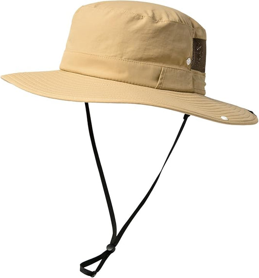 TOP-EX Men's Wide Brim Sun Hat UPF 50+ Waterproof, Packable Breathable Mesh Boonie Bucket Cap for Hiking Fishing Safari