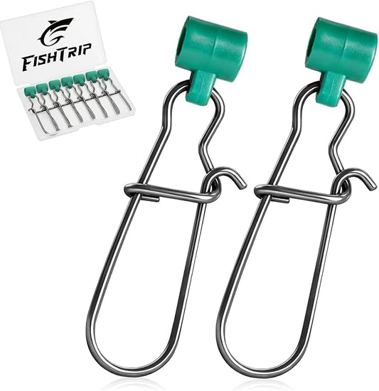 FishTrip Sinker Slides for Fishing Rigs - 25/50/100pcs Duo Lock Snaps for Fishing Line Heavy Duty Weights Sinkers Saltwater Connector Accessories